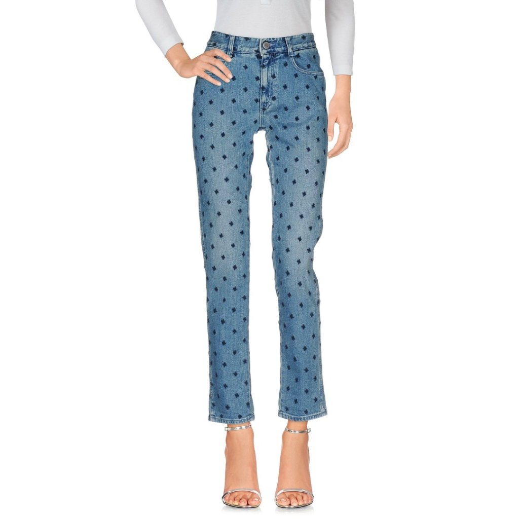 Stella Mccartney Brand New Faded Blue Embroidered Jeans With Stars